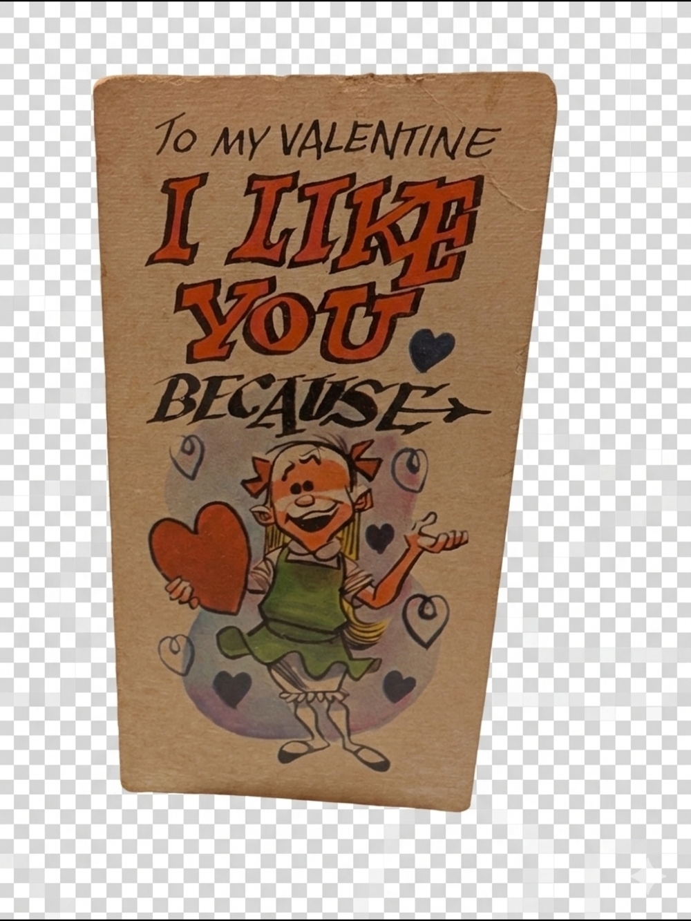 PSA 44 1961 TOPPS GIANT FUNNY VALENTINES #44  I LIKE YOU BECAUSE PRINTED IN USA